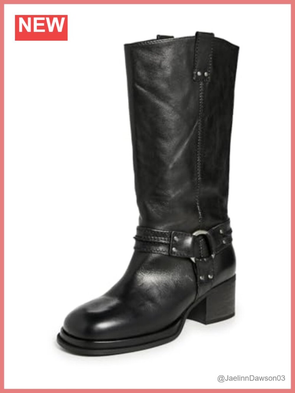 Free People Anok Harness Boot Knee High Leather Chunky Heel